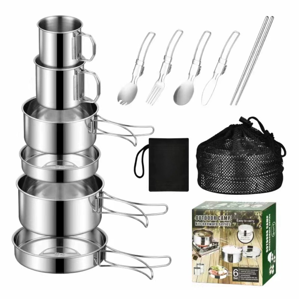 Camping Cooking Pots And Pans Set - Juego de cocinero de acampada de
