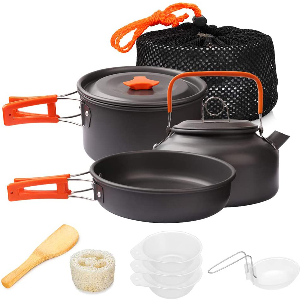 Camping Cooking Set For 4 - 1 Uds./1 Juego de utensilios de