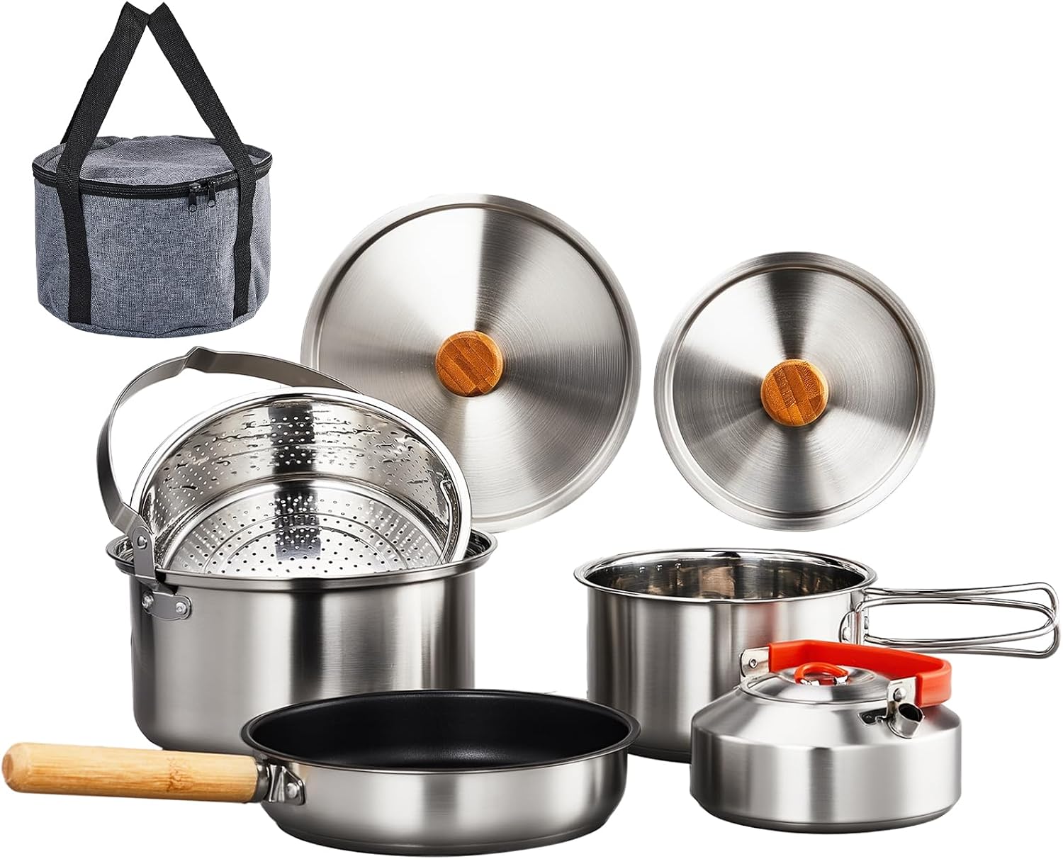 Camping Cooking Pot Set - Juego de utensilios de cocina de