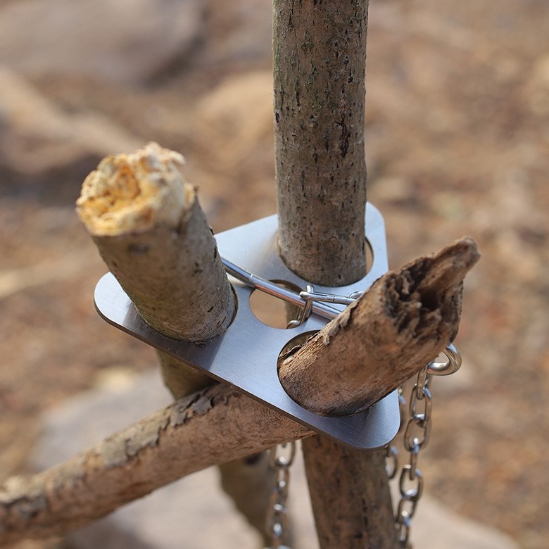 Camping Cooking Pot Set - Trípode de Acero Inoxidable para Camping,