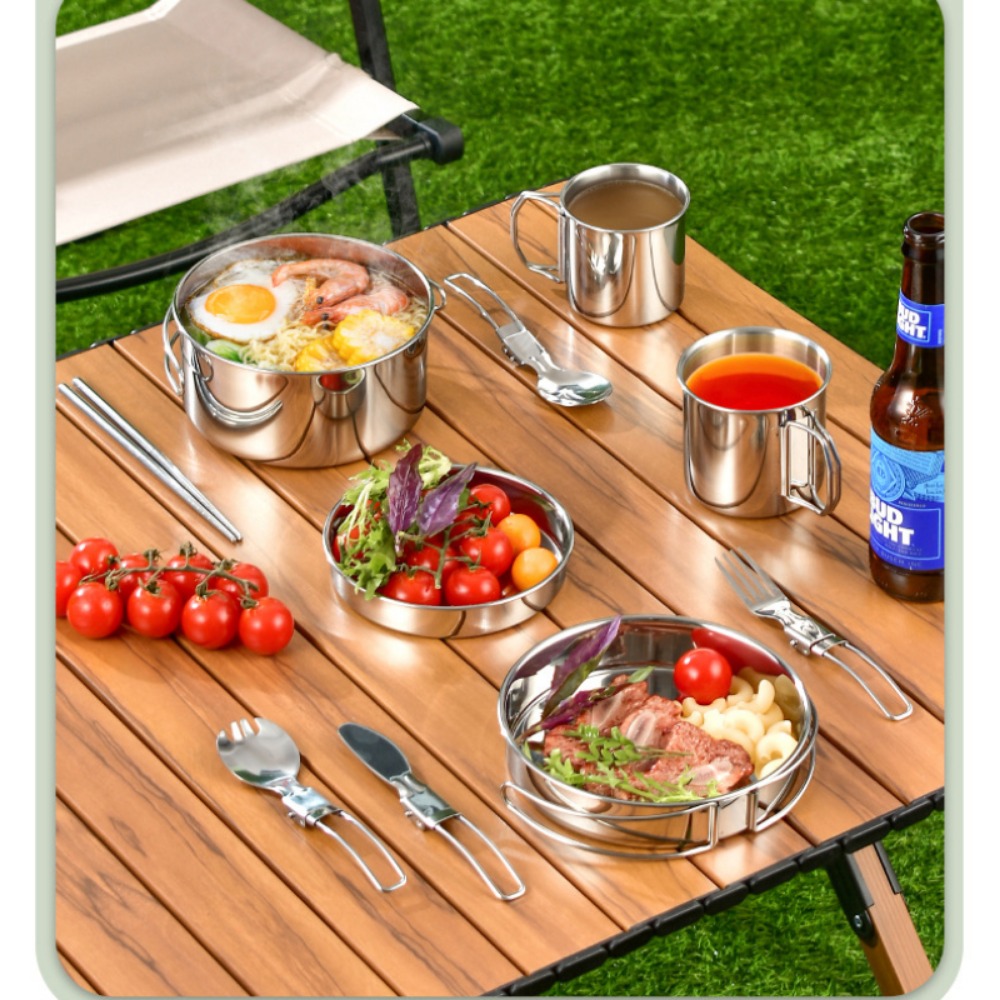 Juego de cocinero de acampada  - Camping Cooking Pots And Pans Set reseña y precio