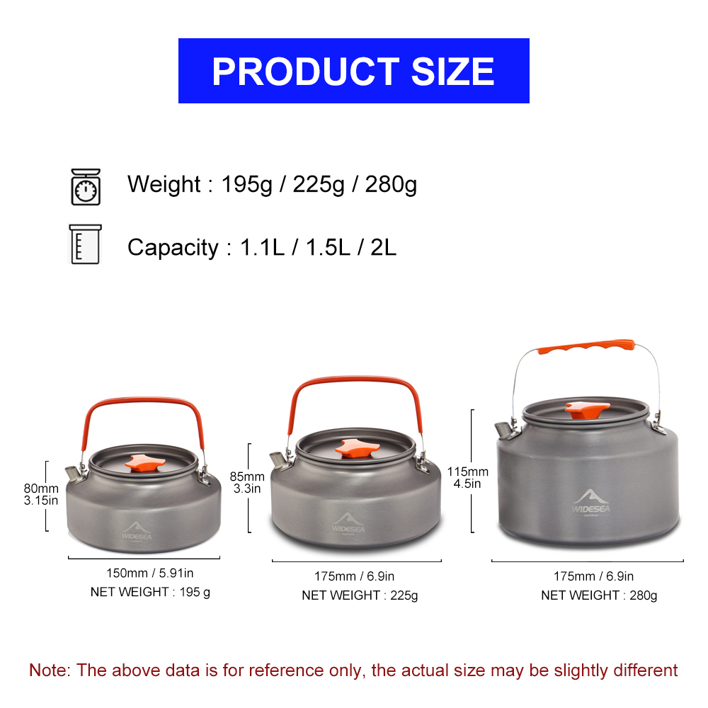 Wideea-hervidor de agua para a - Camping Cooking Pot Set reseña y precio