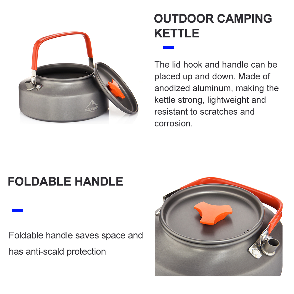 Wideea-hervidor de agua para a - Camping Cooking Pot Set reseña y precio