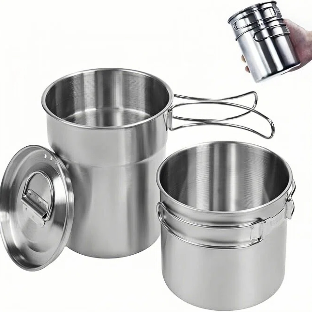 Tazas plegables para acampar,  - Camping Cooking Pot Set reseña y precio