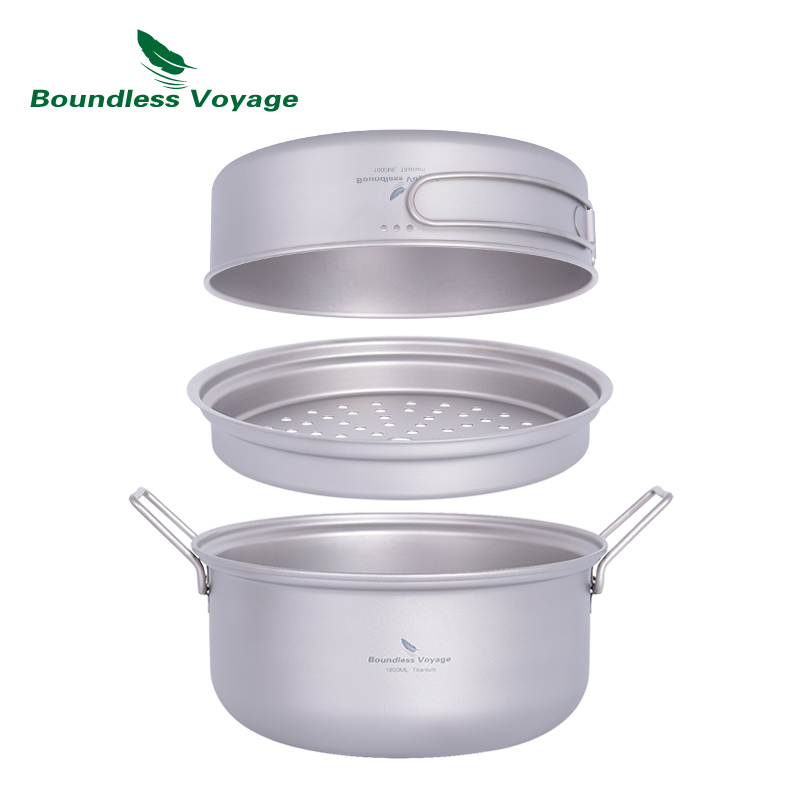 Olla de vapor de titanio Bound - Camping Cooking Pots And Pans Set reseña y precio