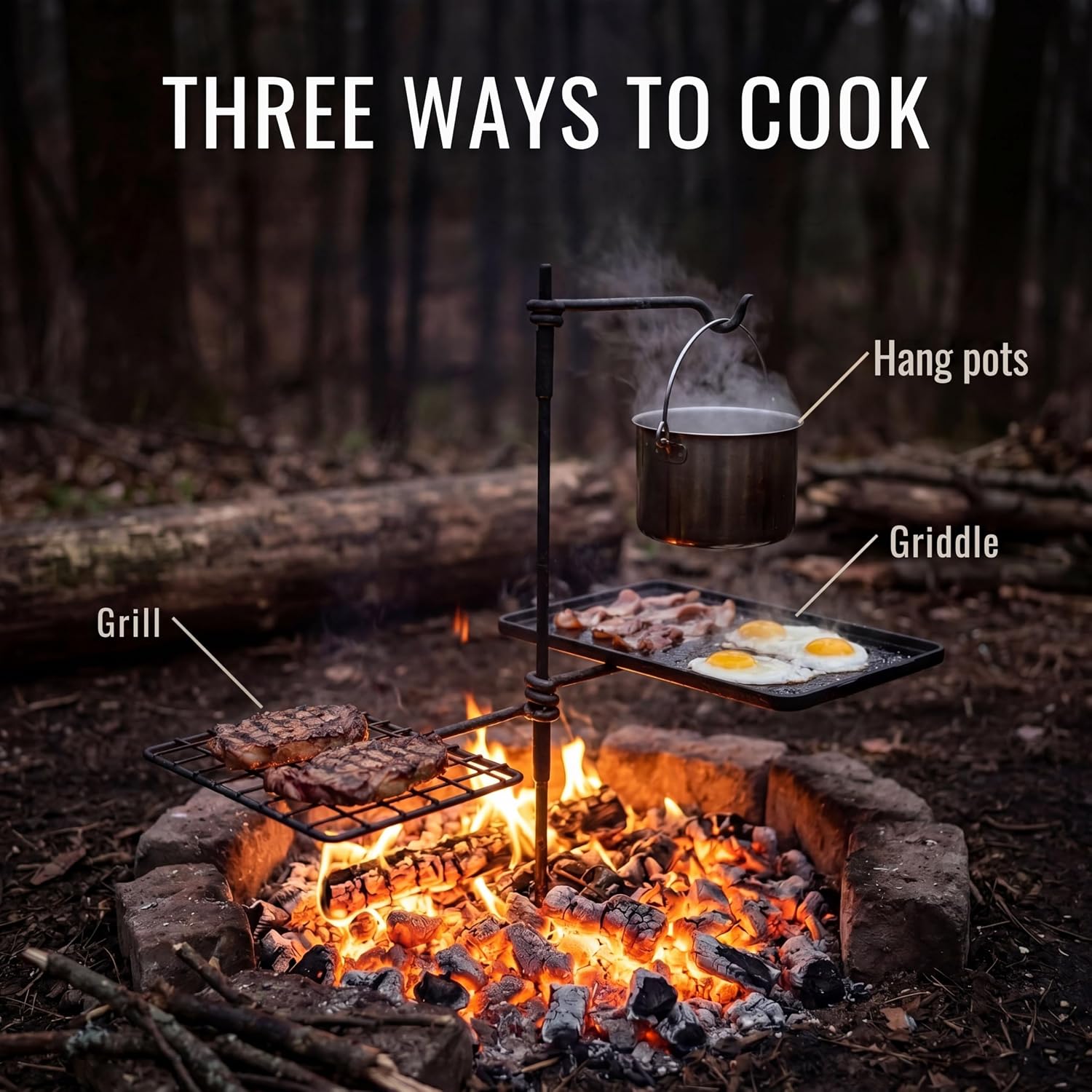 Juego de Parrilla Giratoria, R - Camping Cooking Over Fire reseña y precio
