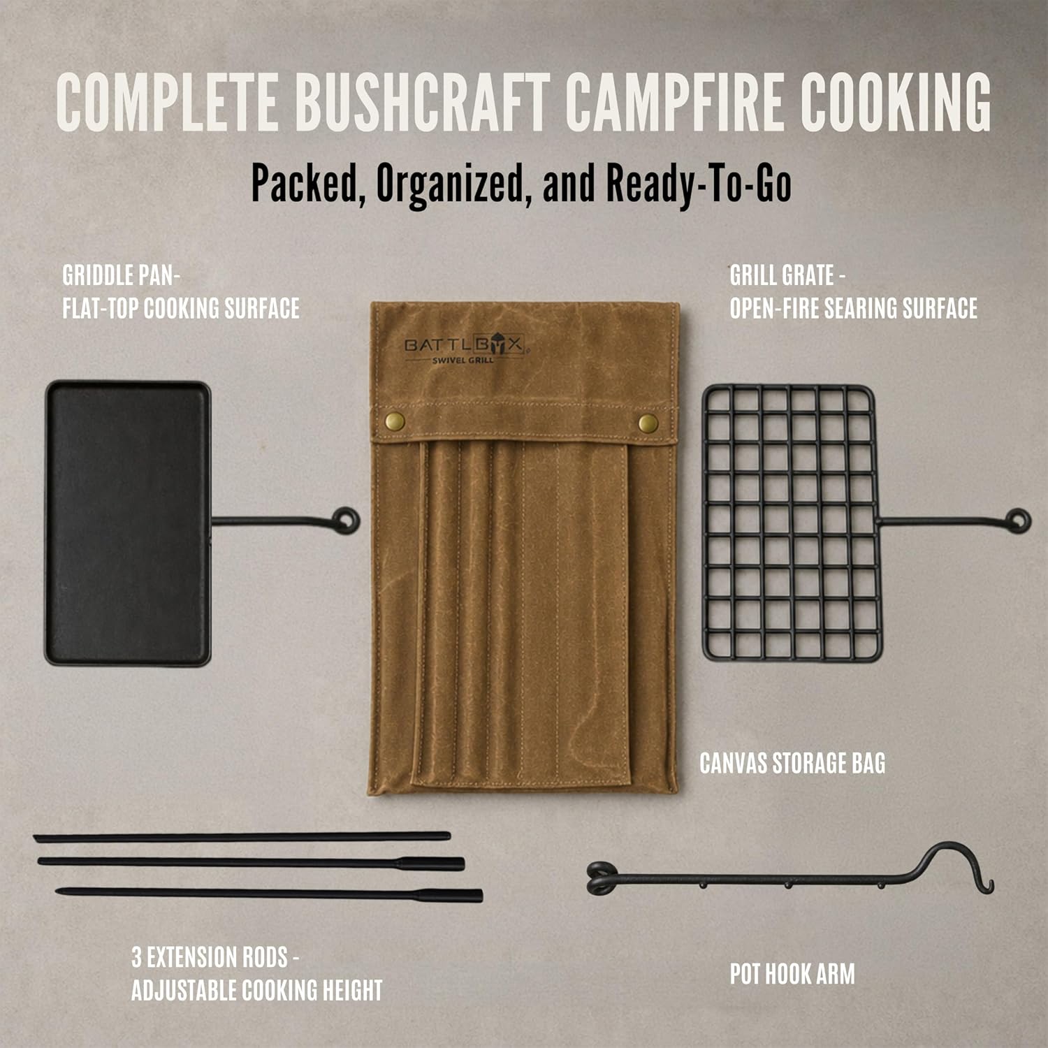 Juego de Parrilla Giratoria, R - Camping Cooking Over Fire reseña y precio