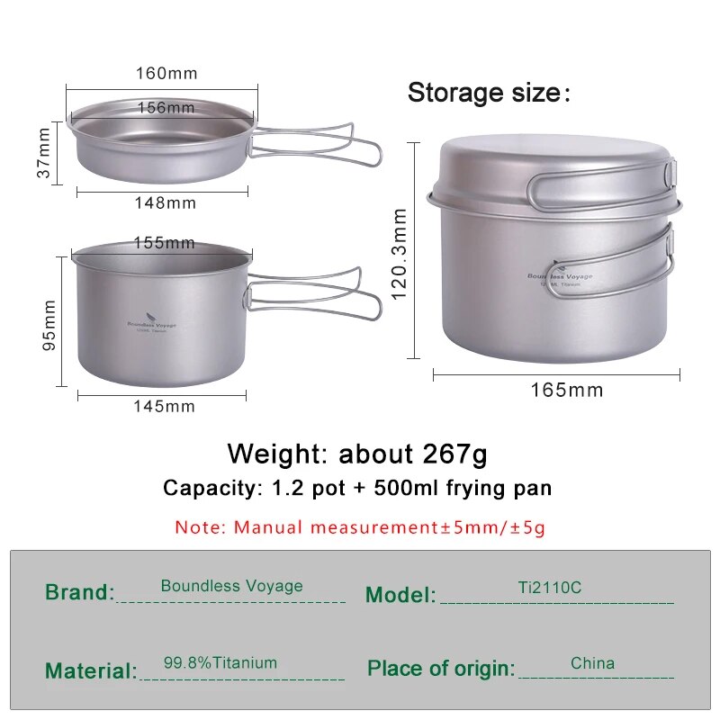 Juego de sartenes de titanio B - Camping Cooking Set For 4 reseña y precio