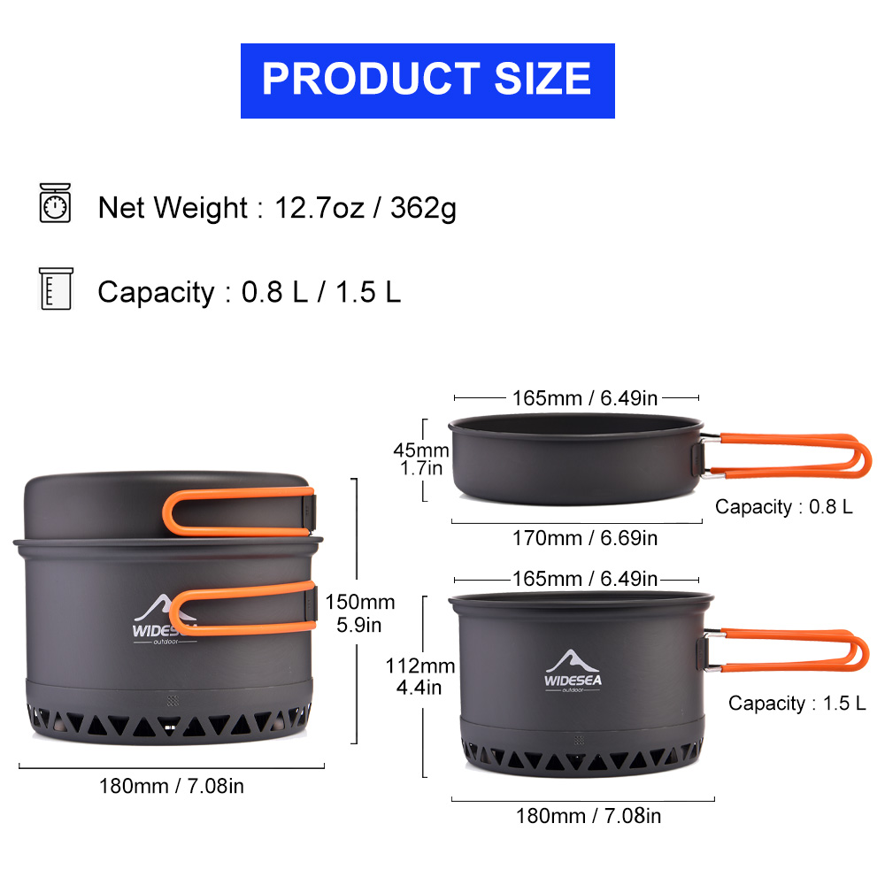 Widesea-olla de Camping de 1,3 - Camping Cooking Set Jetboil reseña y precio