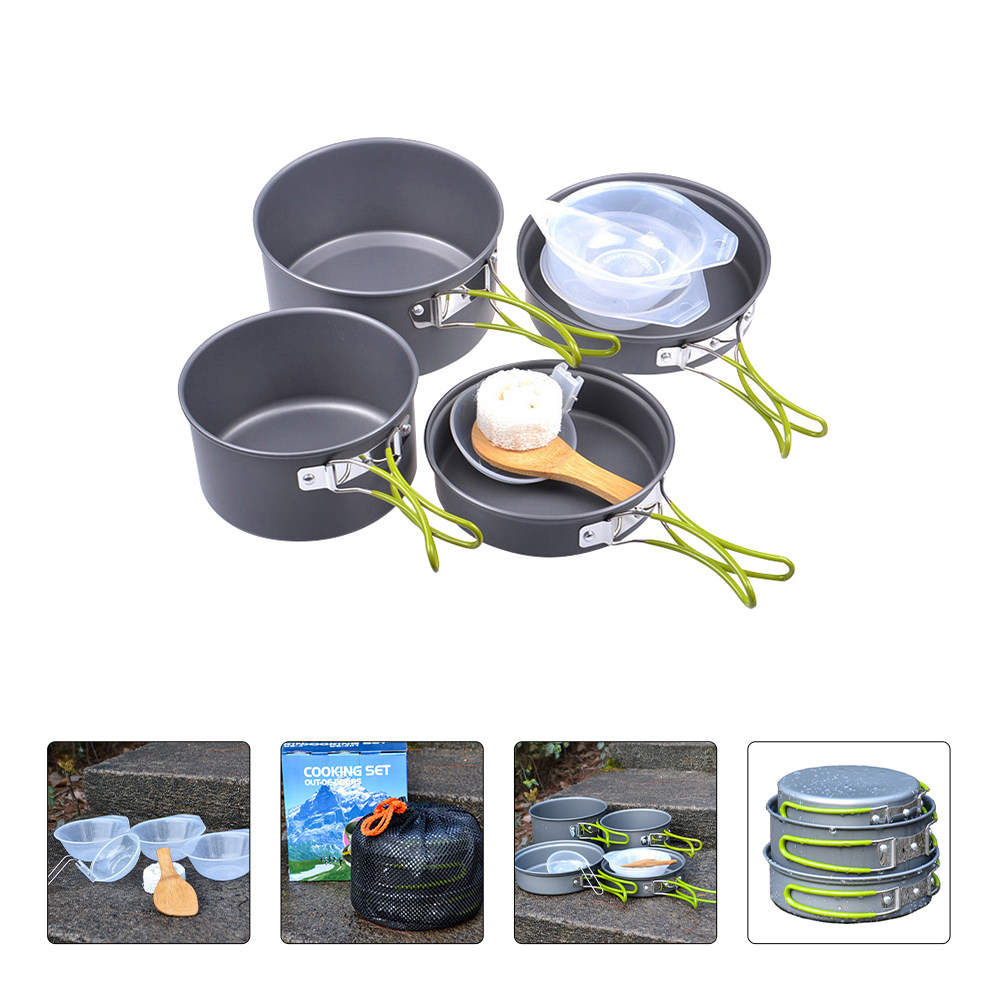 1 Juego de Utensilios de Cocin - Camping Cooking Pots And Pans Set reseña y precio