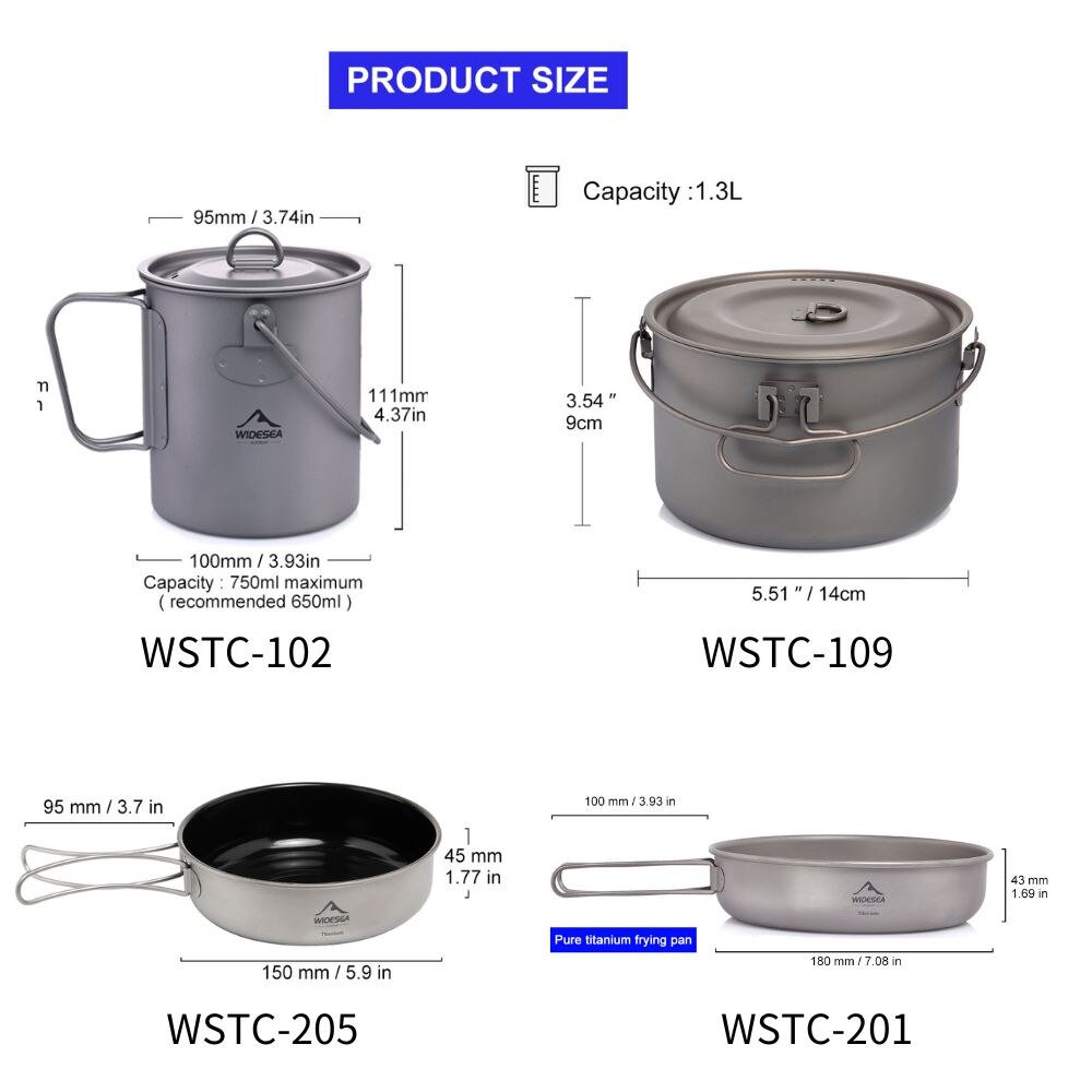 Widesea-vajilla para acampar,  - Camping Cooking Pots And Pans Set reseña y precio
