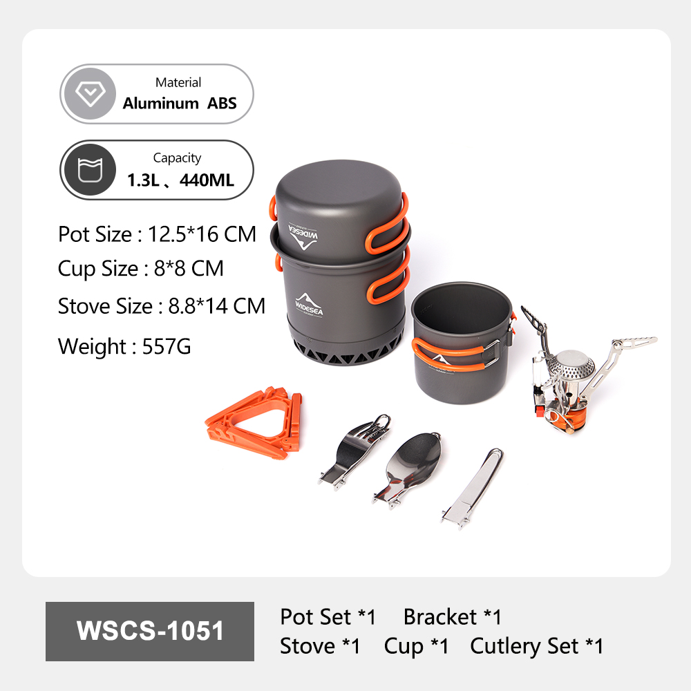 Widesea-Juego de utensilios de - Camping Cooking Set For 4 reseña y precio