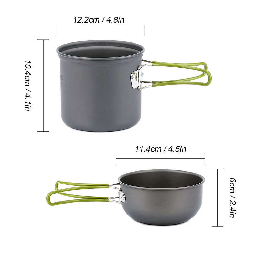 Ollas ultraligeras para acampa - Camping Cooking Pot Set reseña y precio