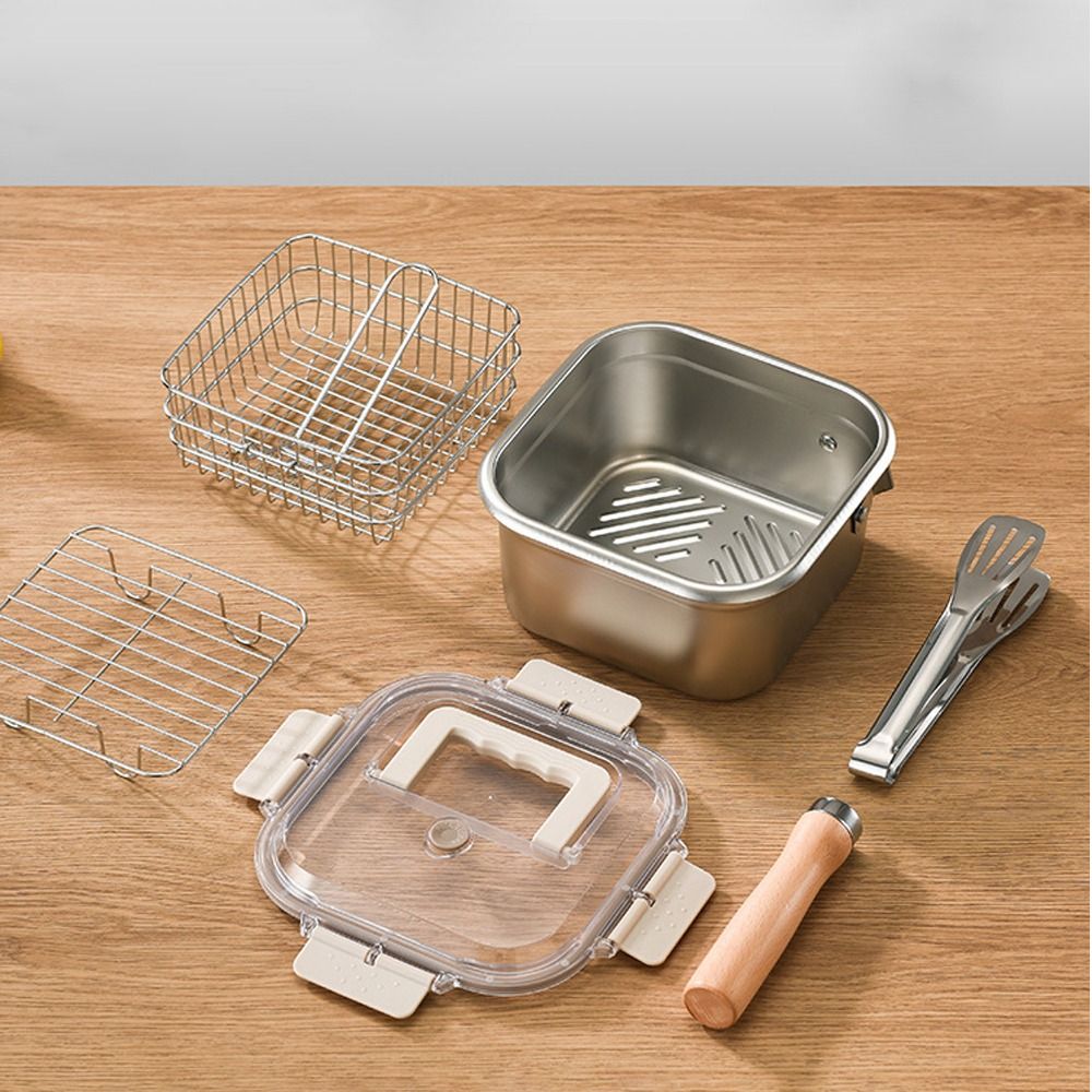 Sartén portátil de acero inoxi - Camping Cooking Pots And Pans Set reseña y precio