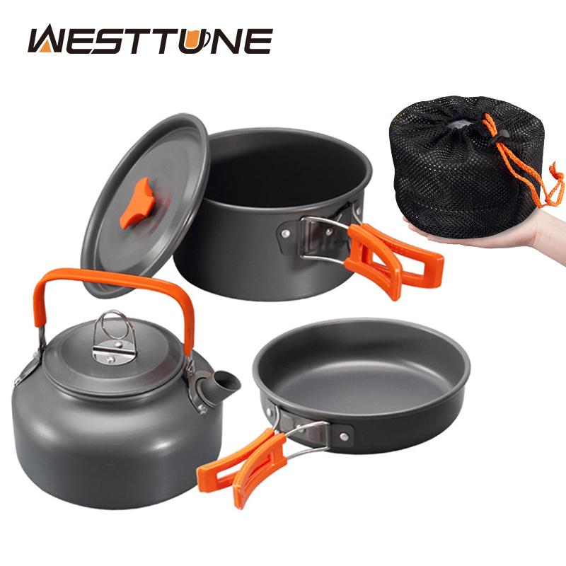 WESTTUNE-Kit de utensilios de  - Camping Cooking Pots And Pans Set reseña y precio