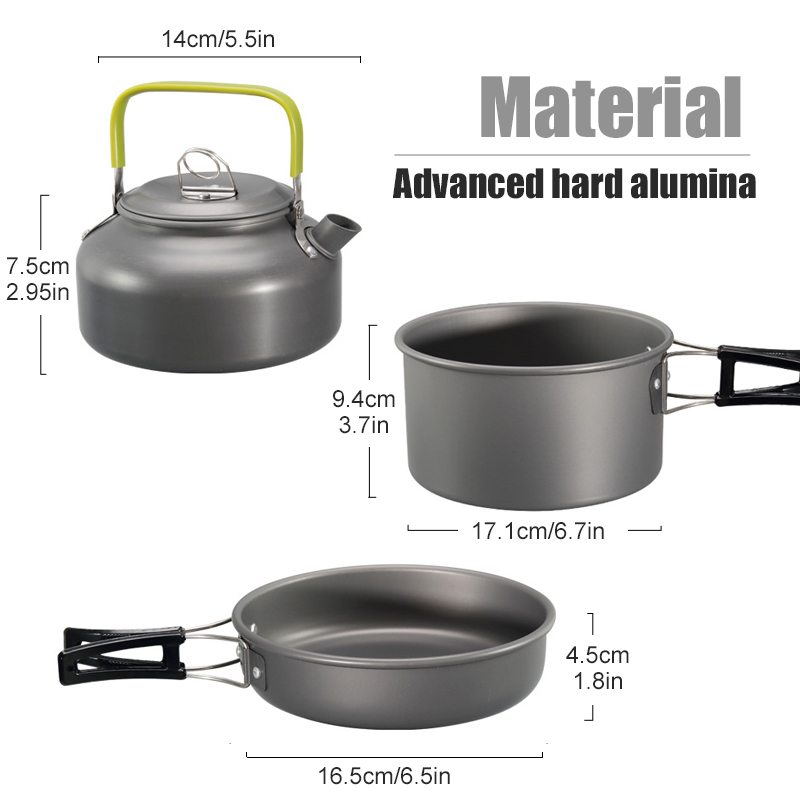 WESTTUNE-Kit de utensilios de  - Camping Cooking Pots And Pans Set reseña y precio