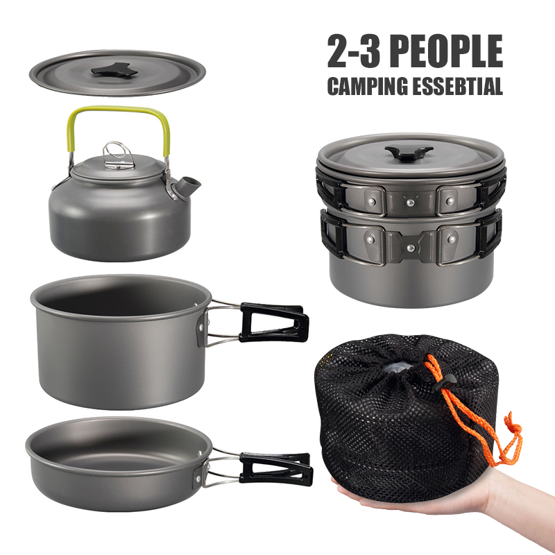 WESTTUNE-Kit de utensilios de  - Camping Cooking Pots And Pans Set reseña y precio