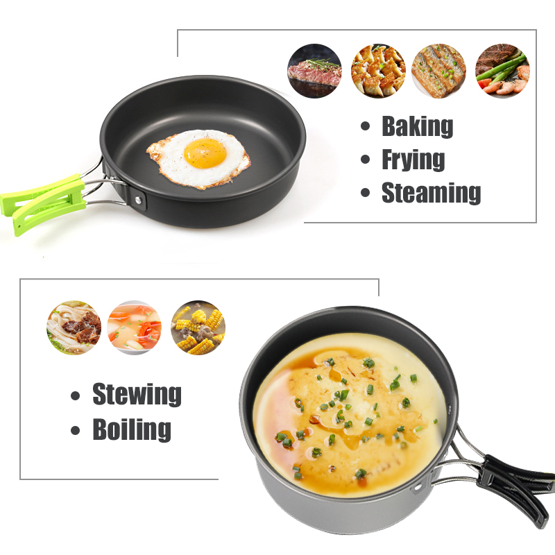 WESTTUNE-Kit de utensilios de  - Camping Cooking Pots And Pans Set reseña y precio