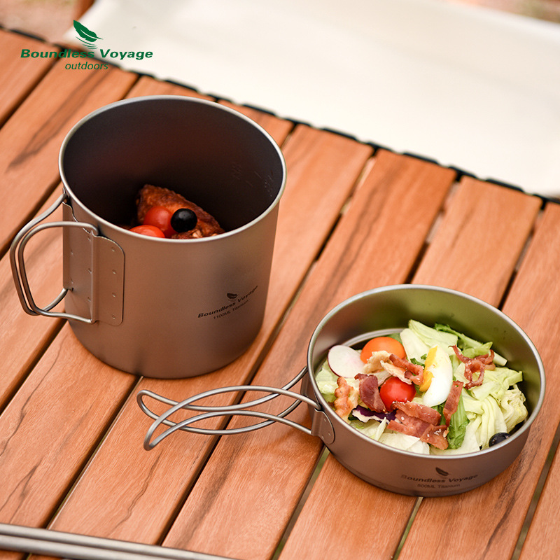 Juego de ollas con mango plega - Camping Cooking Pots And Pans Set reseña y precio