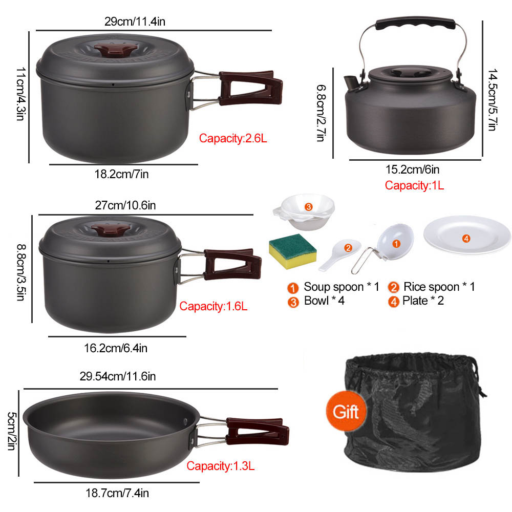 Juego de picnic de cocina al a - Camping Cooking Pots And Pans Set reseña y precio