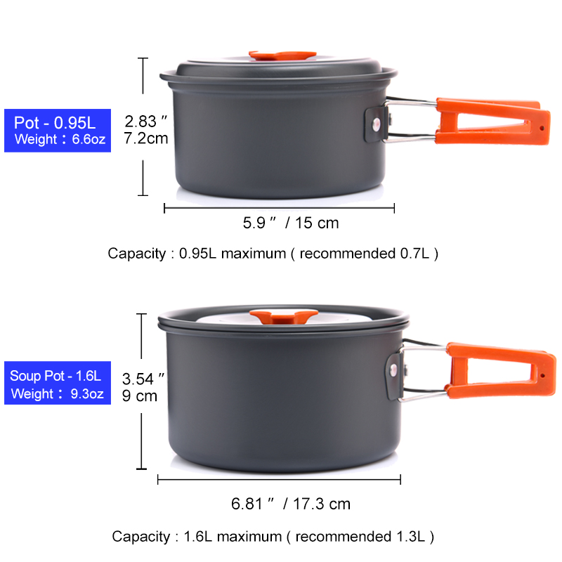 Widesea-Juego de utensilios de - Camping Cooking Pot Set reseña y precio