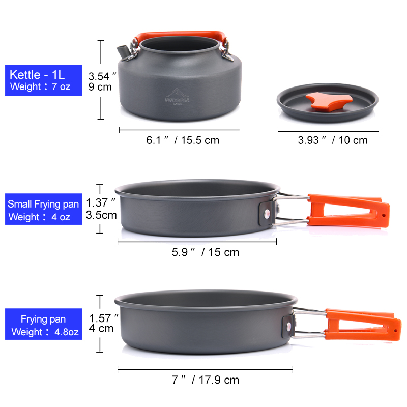 Widesea-Juego de utensilios de - Camping Cooking Pot Set reseña y precio