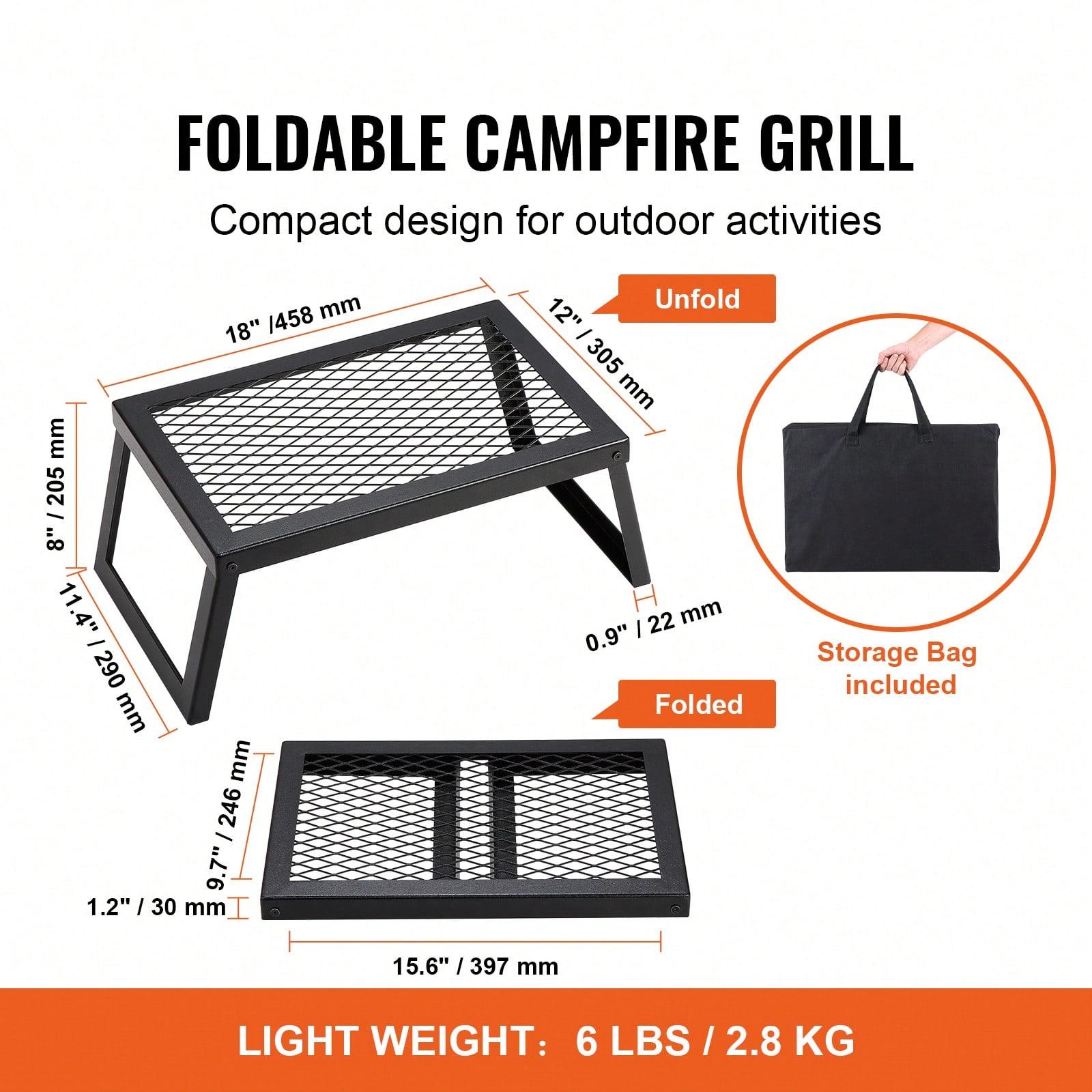 Parrilla Plegable/Giratoria pa - Camping Cooking Over Fire reseña y precio