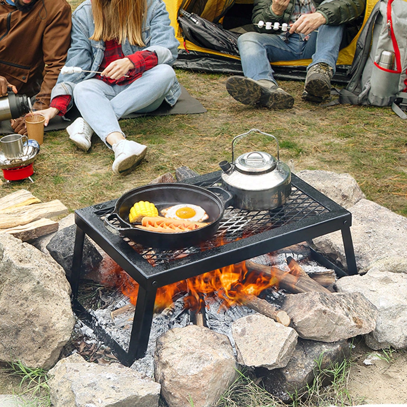Parrilla Plegable/Giratoria pa - Camping Cooking Over Fire reseña y precio