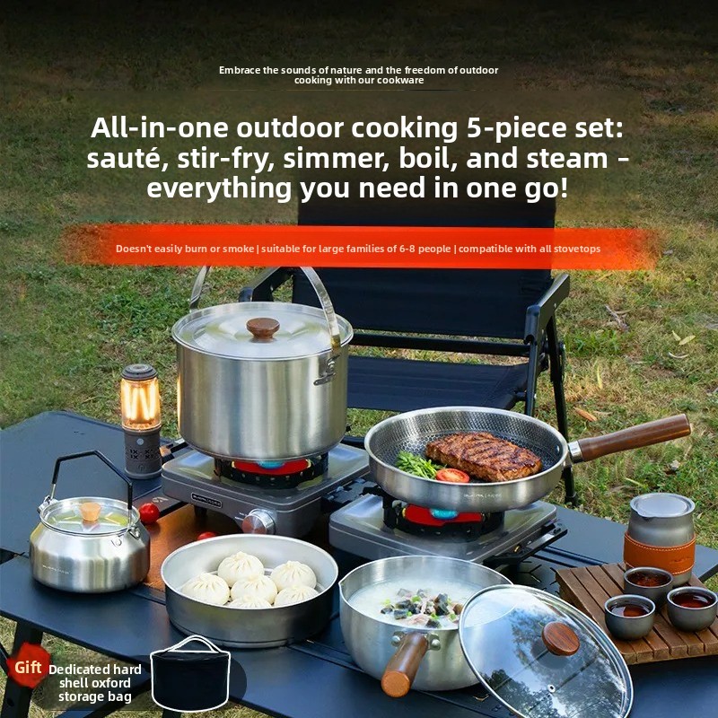 Juego de utensilios de cocina  - Camping Cooking Pots And Pans Set reseña y precio