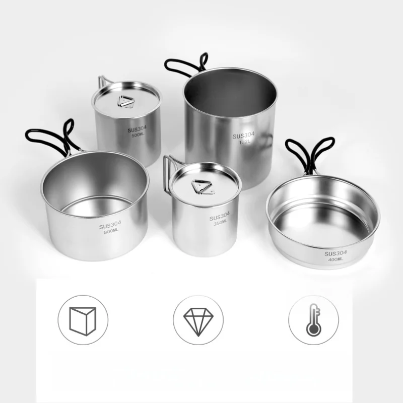 2026 Juego de 5 piezas de uten - Camping Cooking Pots And Pans Set reseña y precio