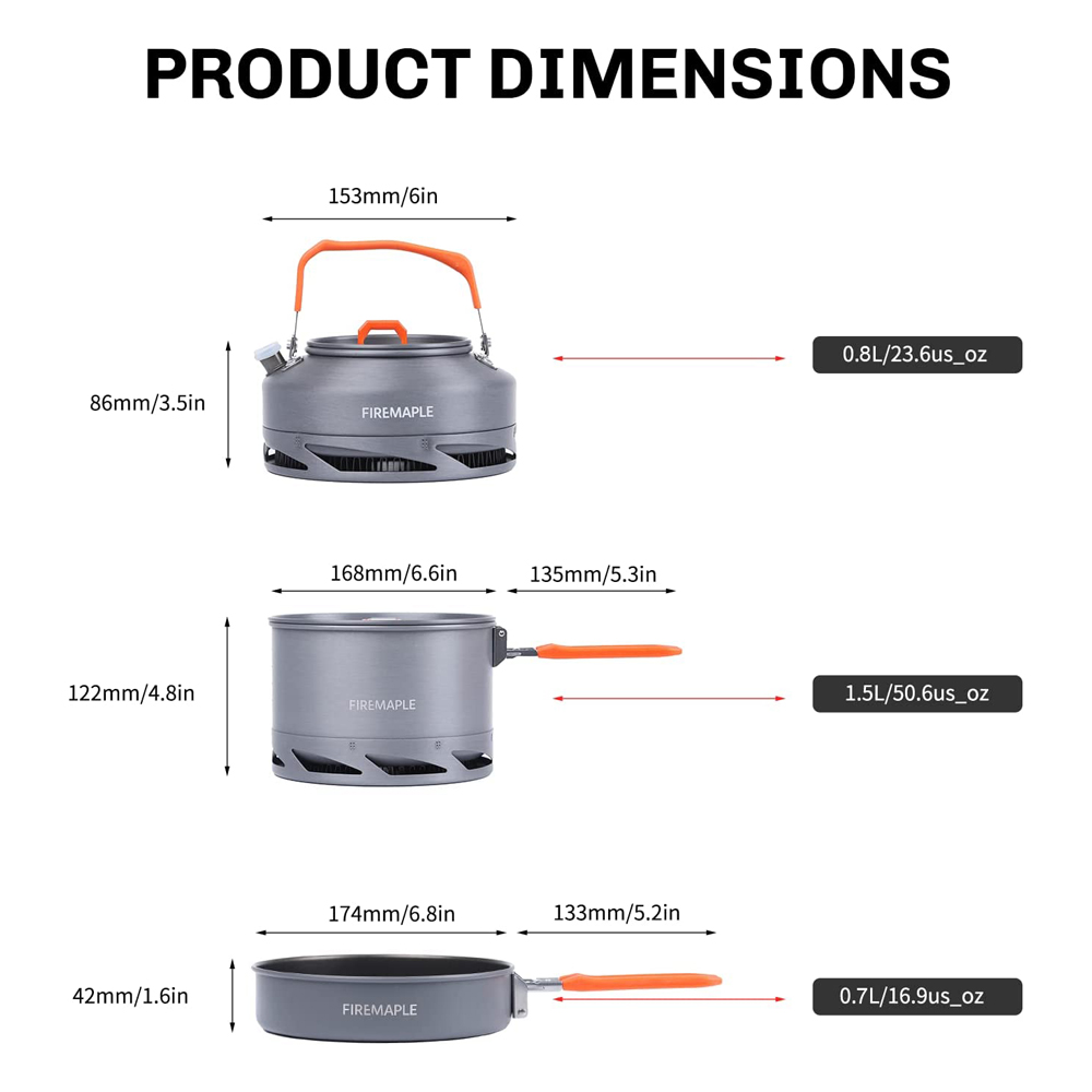 Fire Maple utensilios Camping  - Camping Cooking Pot Set reseña y precio