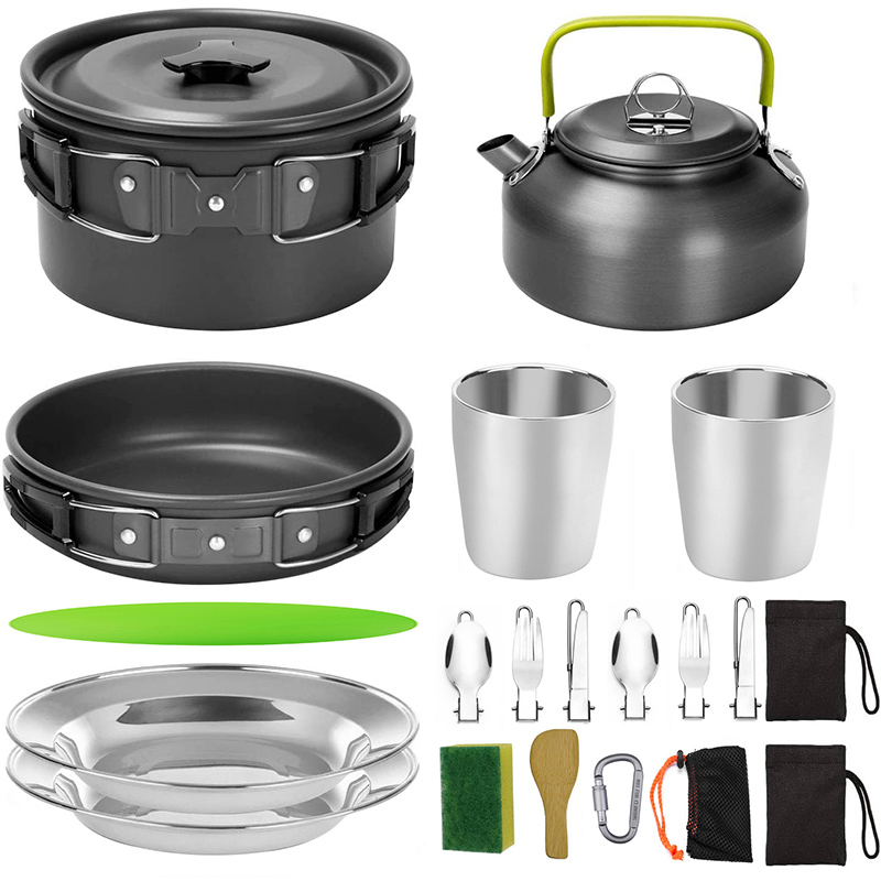 Juego de utensilios de cocina  - Camping Cooking Pots And Pans Set reseña y precio