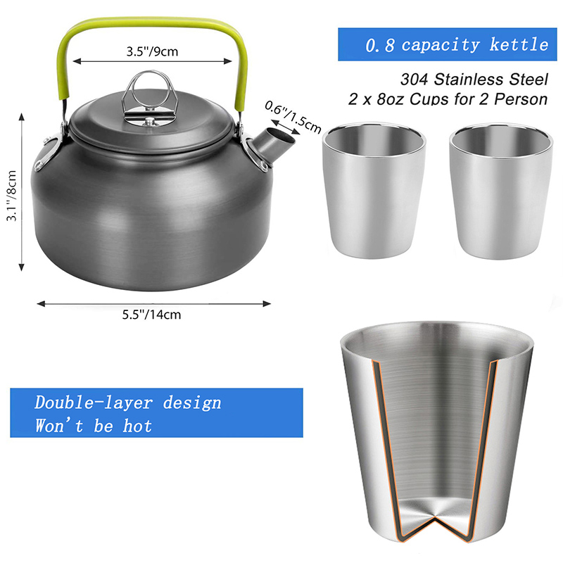 Juego de utensilios de cocina  - Camping Cooking Pots And Pans Set reseña y precio