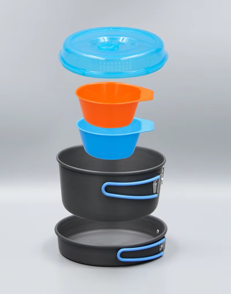 Utensilios de cocina para acam - Camping Cooking Pots And Pans Set reseña y precio