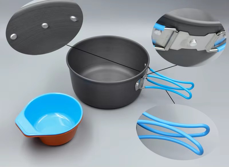 Utensilios de cocina para acam - Camping Cooking Pots And Pans Set reseña y precio