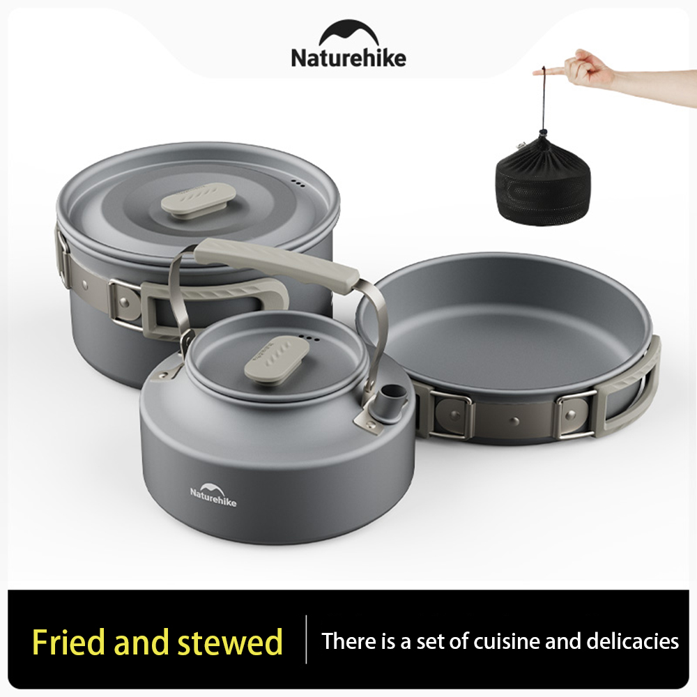Naturehike-Juego de ollas al a - Camping Cooking Pots And Pans Set reseña y precio