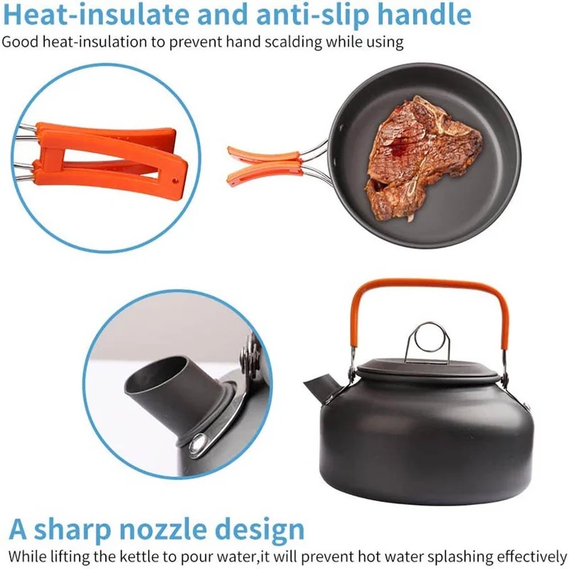 Juego de cocina para acampar,  - Camping Cooking Pot Set reseña y precio