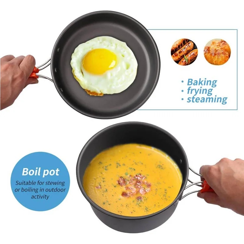 Juego de cocina para acampar,  - Camping Cooking Pot Set reseña y precio