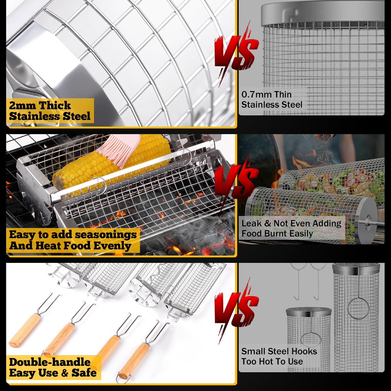 BUYYES-cesta rodante para parr - Camping Cooking Gadgets reseña y precio